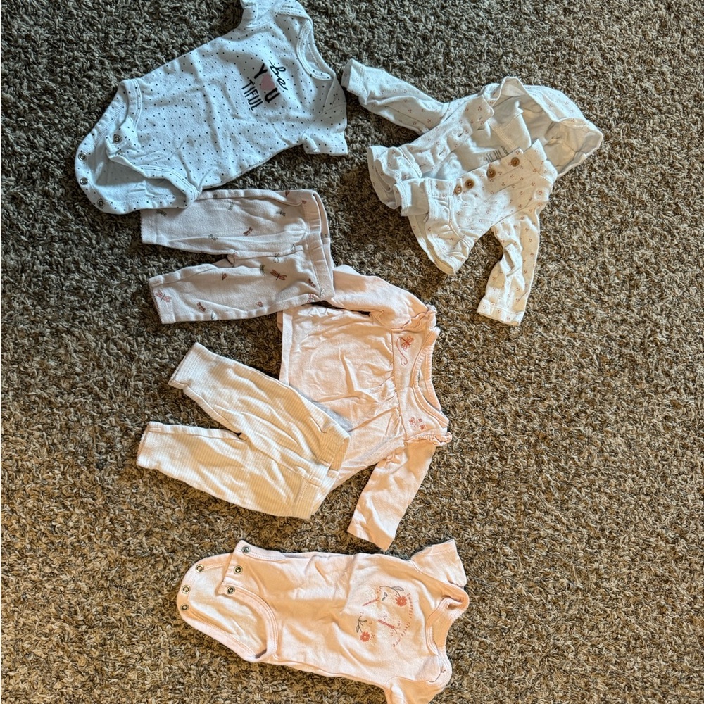 Carter's White and Pink Kids Matching Set